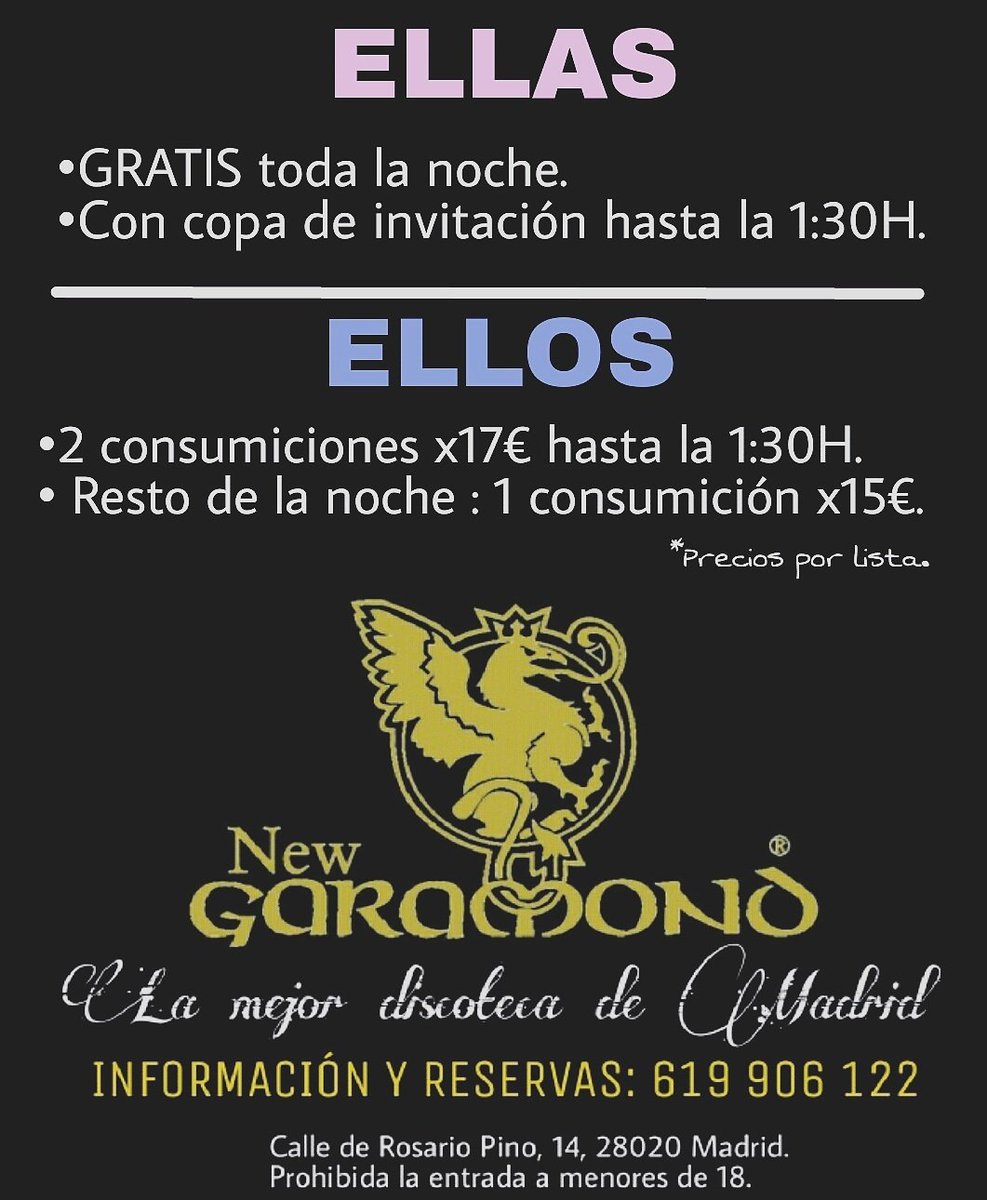 🔶 NEW GARAMOND 🔶 La mejor discoteca de Madrid.
Viernes y sábados: Chicas GRATIS + COPA por listas VIP 
619906122