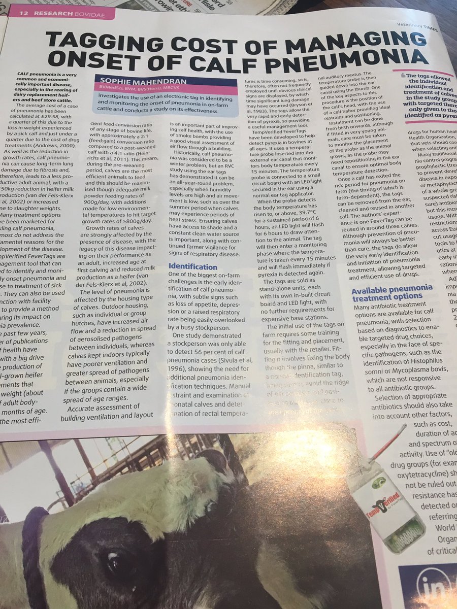 robdvet's tweet photo. Excellent article @Official_VT on #FeverTags could I have a PDF copy? #healthycalves @Sioned_98 @TMFMilkFeeders https://t.co/Hq16161Z5b
