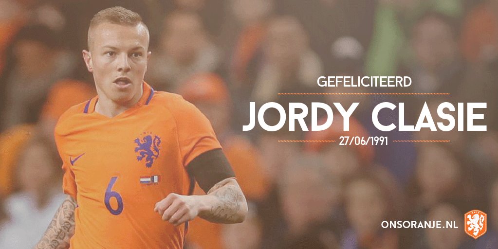 Hij speelde 15 interlands in het Oranje tenue en vandaag is hij 25 geworden. Gefeliciteerd <a href="/JordyClasie/">Jordy Clasie</a>!