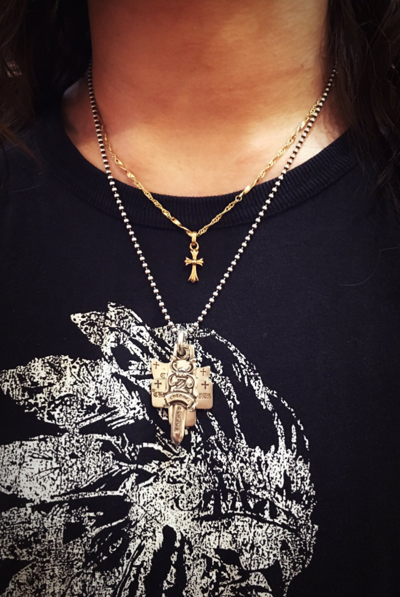ANGEL MEDALwCRS BBYFAT/エンジェルメダルwベイビーファット CHROME HEARTS（クロムハーツ） ネックレストップ ANGEL MEDALwCRS