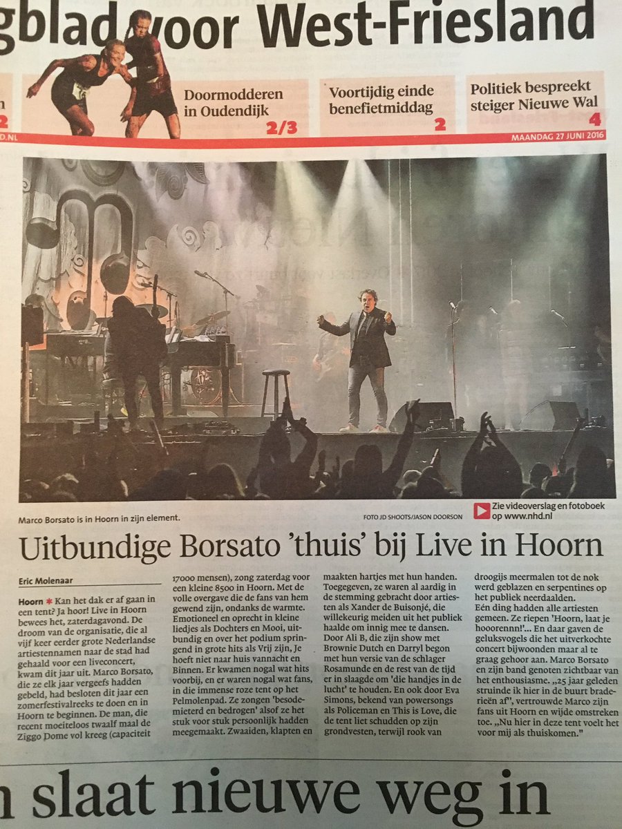 Fijne werkweek weer en vergeet dit mooie weekend niet. Dagblad voor West-Friesland frist je geheugen graag op...