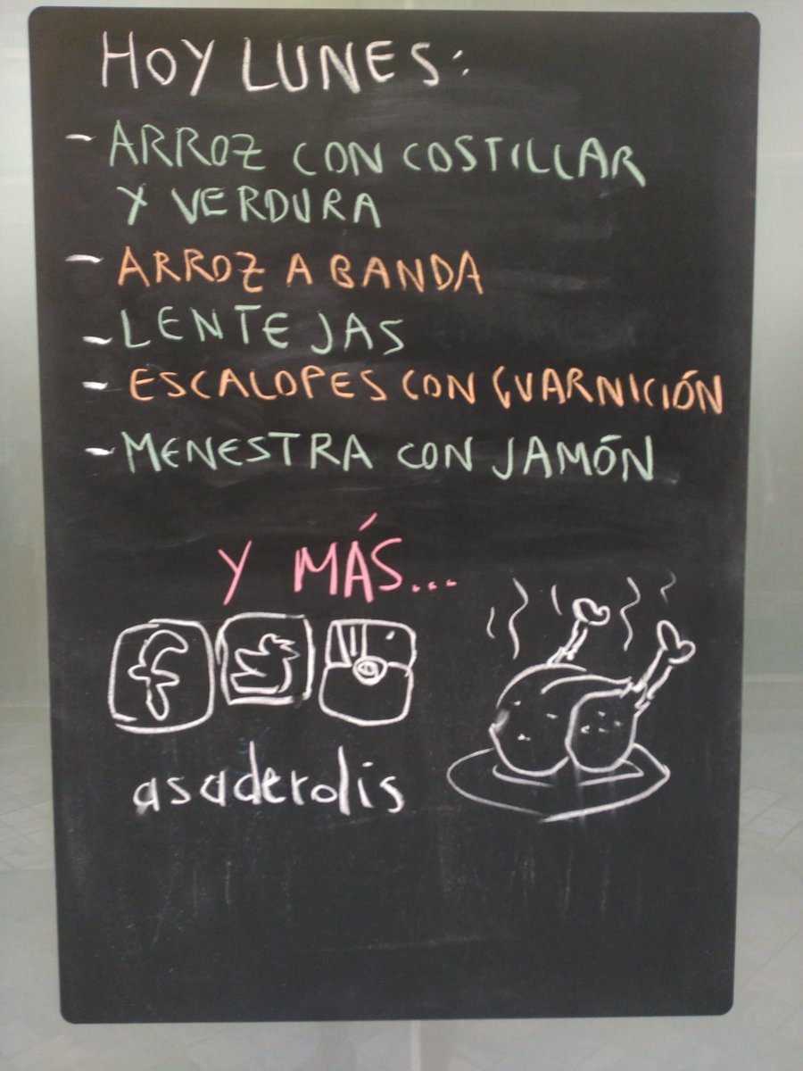 asaderolis's tweet photo. Buenas, demócratas.

#elx #elche #lunes #paella #lentejas #polloasado #bacalao https://t.co/sYSEK5dnWJ