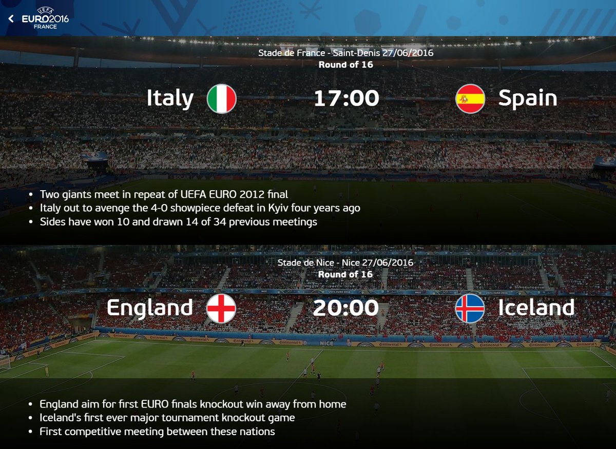 EURO2016 Watch #LIVE ⚽ #KNOCKOUTSTAGE