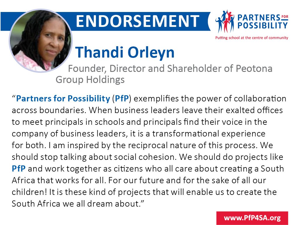 CitzenLeaderLab's tweet image. “PfP embodies the powerof collaboration across boundaries” Thandi Orleyn @sprtsmad Director Peotona Group Holdings