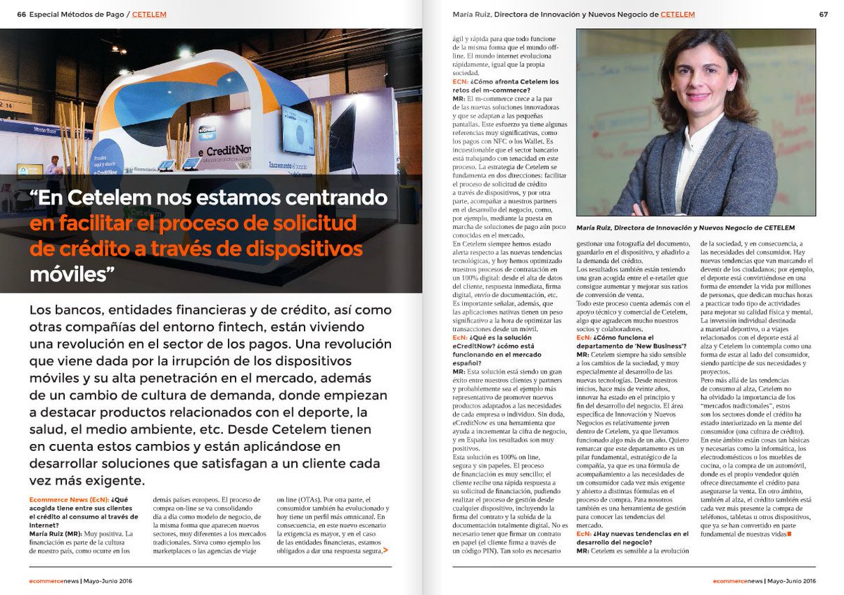 CetelemSpain's tweet photo. #eCreditNow en el especial de medios de pago de @Ecommerce_es https://t.co/TnJZJrbff0 #eCommerce https://t.co/xZ64Bfamni