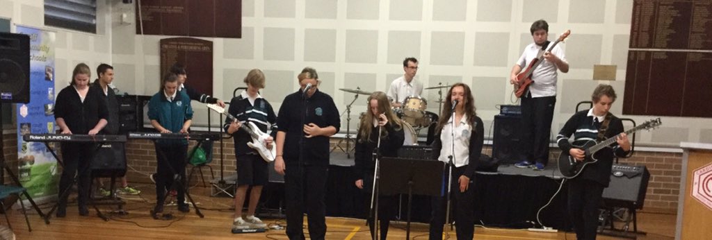 Local High school rock band rocked out for year 6 today.