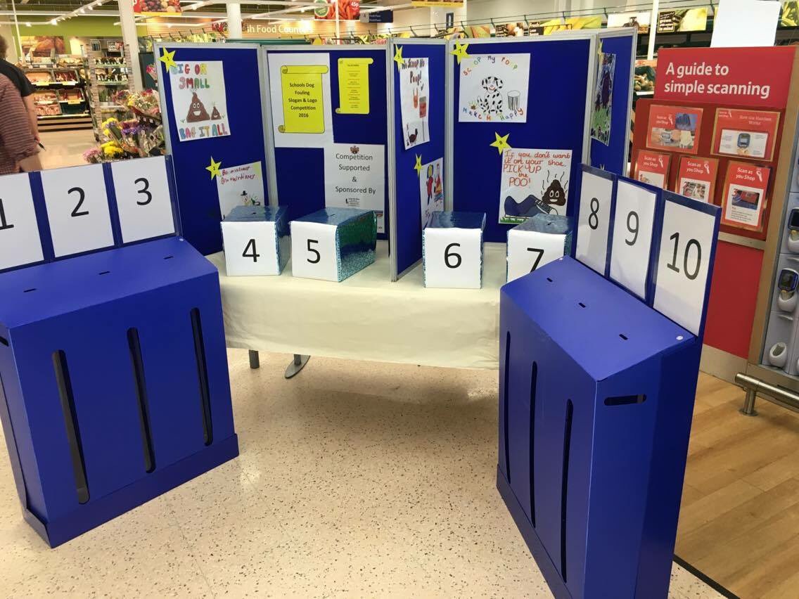 Communitywarden's tweet photo. Get up to @TescoSudbury &amp; vote for your winning dog fouling logo &amp; Slogan.@JustSudbury voting until 4th July https://t.co/mHNqNCPvvg