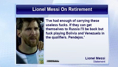 ODDSbible's tweet photo. Messi speaks out in his first interview since announcing his retirement from international football. https://t.co/LzBxIPNLTi