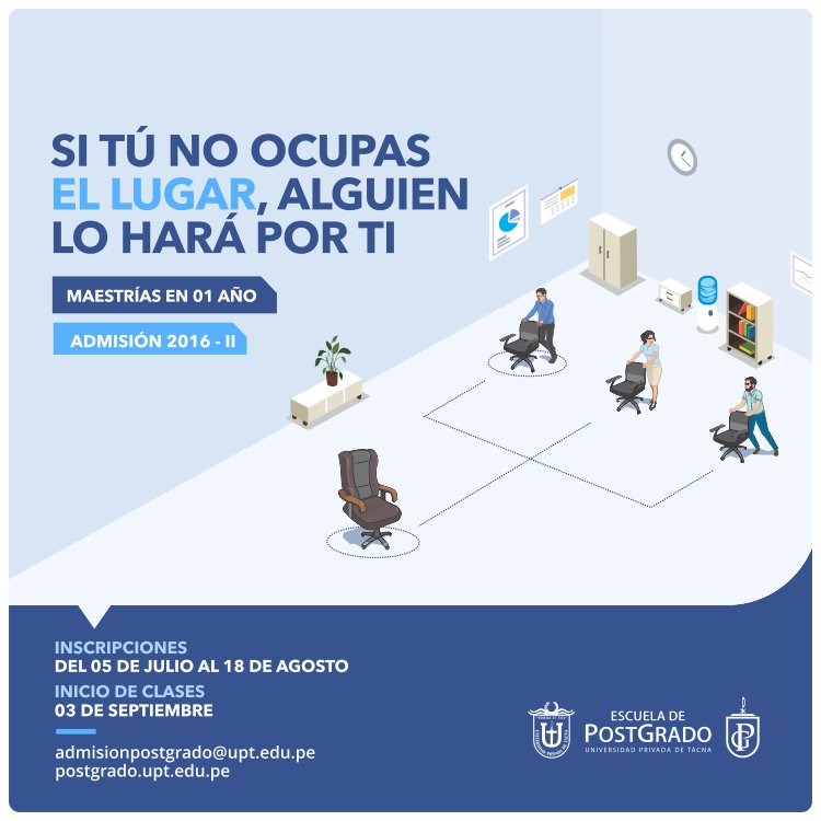 uptvirtual's tweet photo. La Escuela de Postgrado los invita al Proceso de Admisión 2016-II.  Conoce más aquí >>https://t.co/MhqbqqnuGq https://t.co/CIZdnzCves