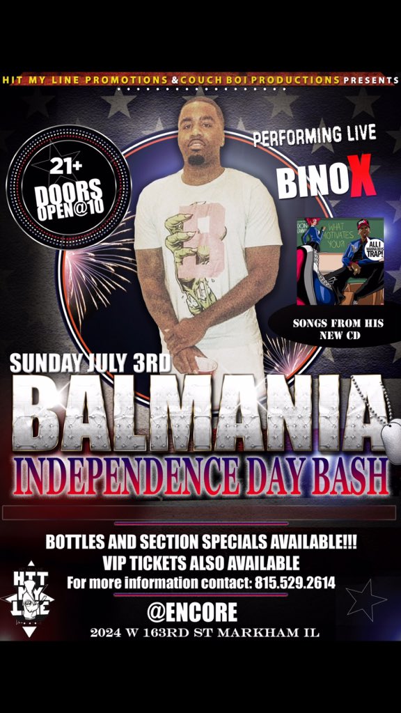 I_AmPharaoh's tweet photo. You know @binoxxl not coming to play!! #Balmania #CouchBoiz #Sofalyfe @ Encore July 3rd https://t.co/EIiCL1APKc