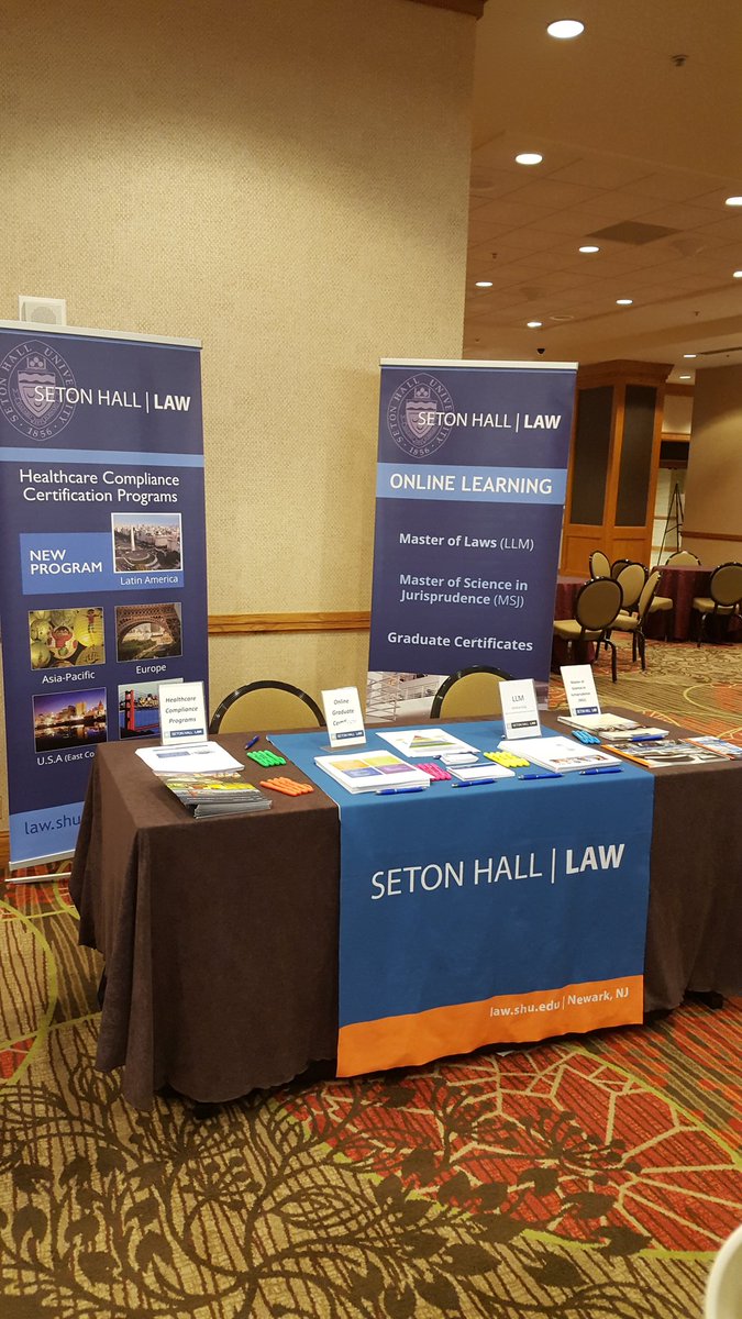 Dorisb521's tweet photo. Visit my booth, Seton Hall Law online programs; now fully online Health Law LLM @healthlawyers #AHLA2016 https://t.co/EYSSGOm8Jf