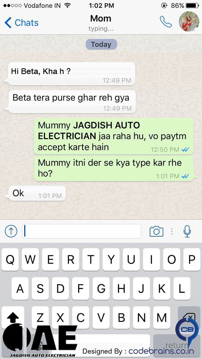 JagdishAutoElec's tweet photo. tell your mom, we accept Paytm now ;) #usepaytm #JAE #designedbycodebrains #codebrains https://t.co/YoreAmbjYB