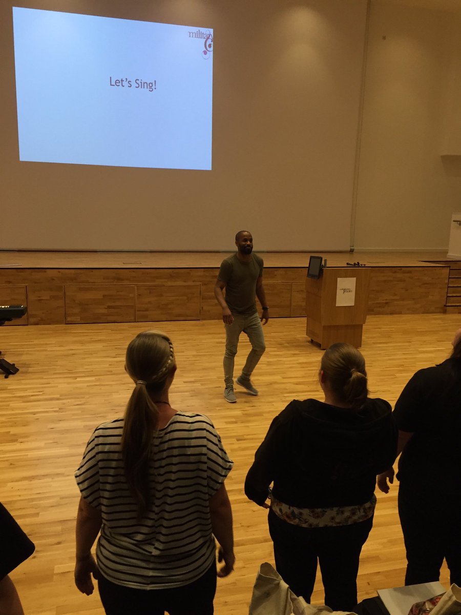 DefenceAcadMWC's tweet photo. Great morning at the #MWCConf2016 . Always good to start the day with a warm up by the amazing @MarkDelisser #DAMWC https://t.co/lOG6QgEODm