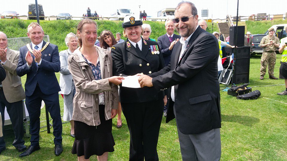 A big thank you to <a href="/RSStGeorge/">RoyalSocietyStGeorge</a> for a cheque of £500 towards the repair of our field gun #ArmedForcesDay
