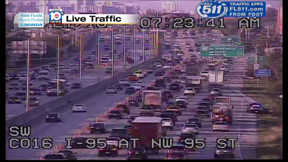 Crash on I-95 SB & NW 95th St #TRAFFIC #MIAMI https://t.co/iCUWQku4Xv