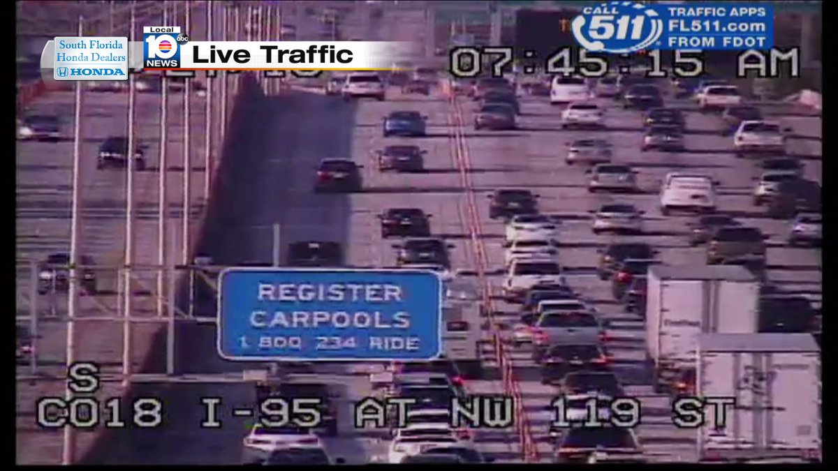 Crash on I-95 SB and NW 119th St/ Expresslanes Blocked #TRAFFIC #MIAMI https://t.co/0KhOGyUpmT