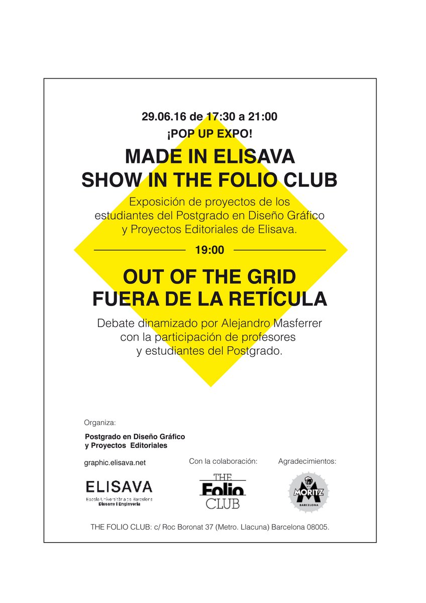 adgfad's tweet photo. Dimecres 29/6/16 expo d'Elisava @TheFolioClub! https://t.co/5wLYD4OIrH