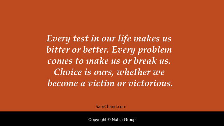 monapillay's tweet photo. “@samchand 
https://t.co/POwYAOiQ9e https://t.co/k2S6hIEEyW” 
Choice is ours whether we choose 2 be a victim or be victorious #riverschurch