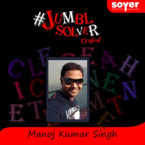 SoyerIndia's tweet photo. Congratulations Manoj Kumar Singh! You are the winner of our contest #JumbleSolver 1. https://t.co/b7TMcjG2vp