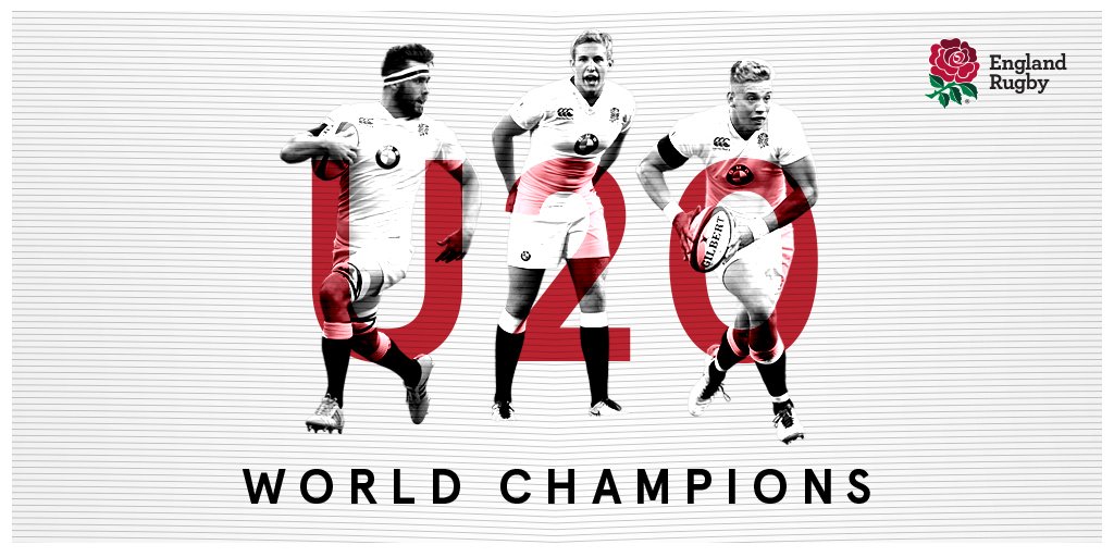 EnglandRugby's tweet photo. #RedRoseChat Q4
England U20s: WORLD CHAMPS๐ Which of the youngsters do you expect to see in the senior team one day? https://t.co/mYlGdsprwd