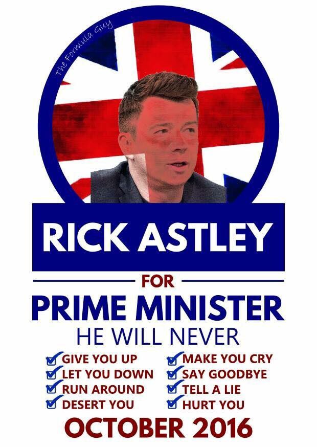 Trasluz_SL's tweet photo. How to transform a 80's song into a political speech. #Election2016 #PM #RickAstleyforPM https://t.co/vGZjl3WLfe