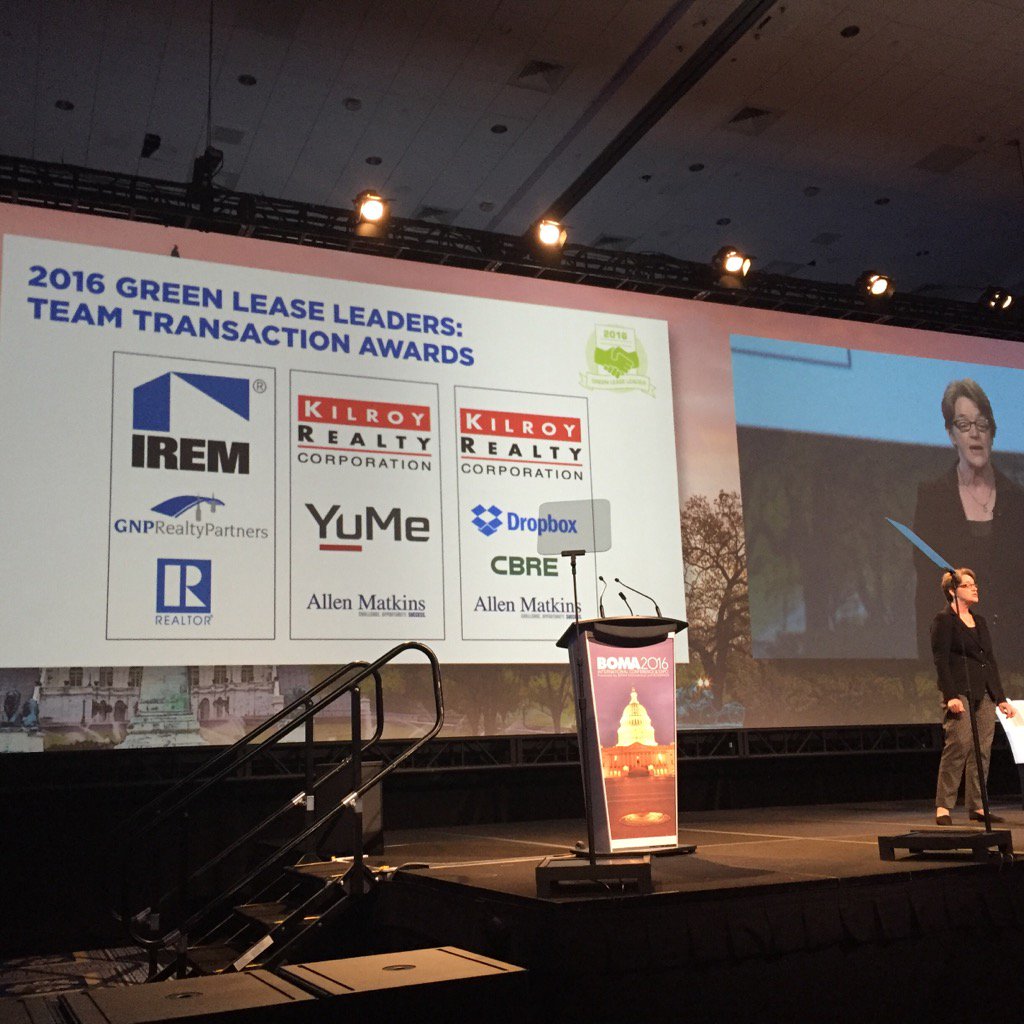 Congratulations Green Lease Leaders #BOMA2016