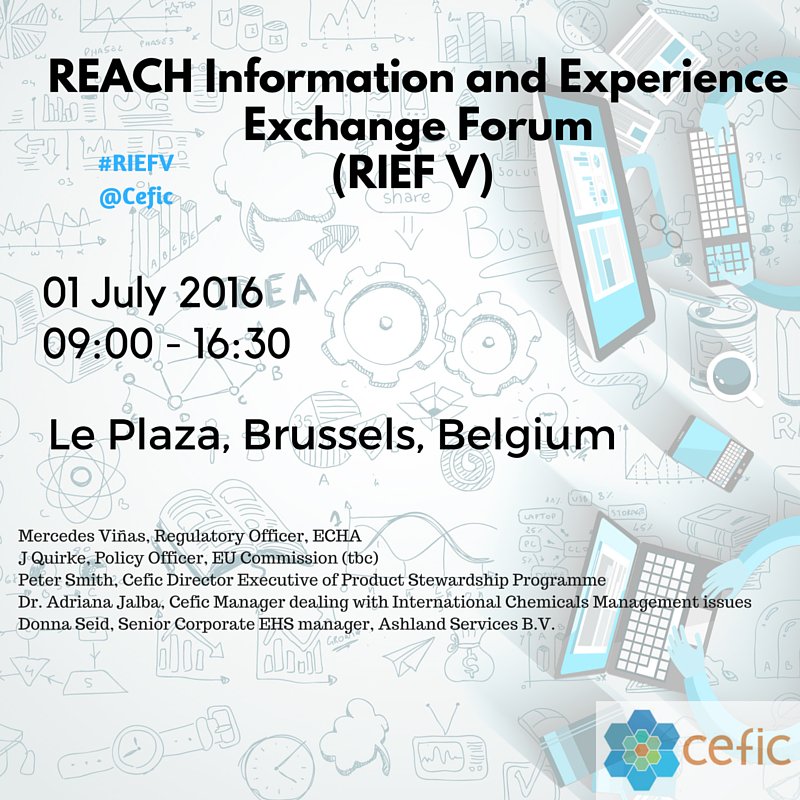 Cefic's tweet photo. REGISTER! Cefic workshop to support best practice in #chemicalsafety & REACH updates #RIEFV https://t.co/jnYR0B24BV https://t.co/2Da0Ac53x5