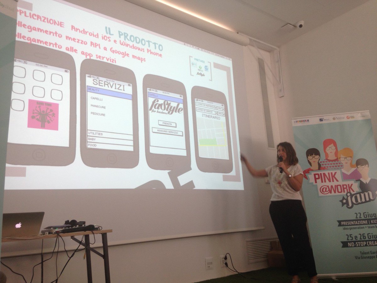 rpanunzio's tweet photo. 5th #pitch at #PinkJam @BICLazio: #SaveTime #AfterWork #TimeSaving App which reserves #services and #goods #EnRoute https://t.co/c9Rvu7c8yF