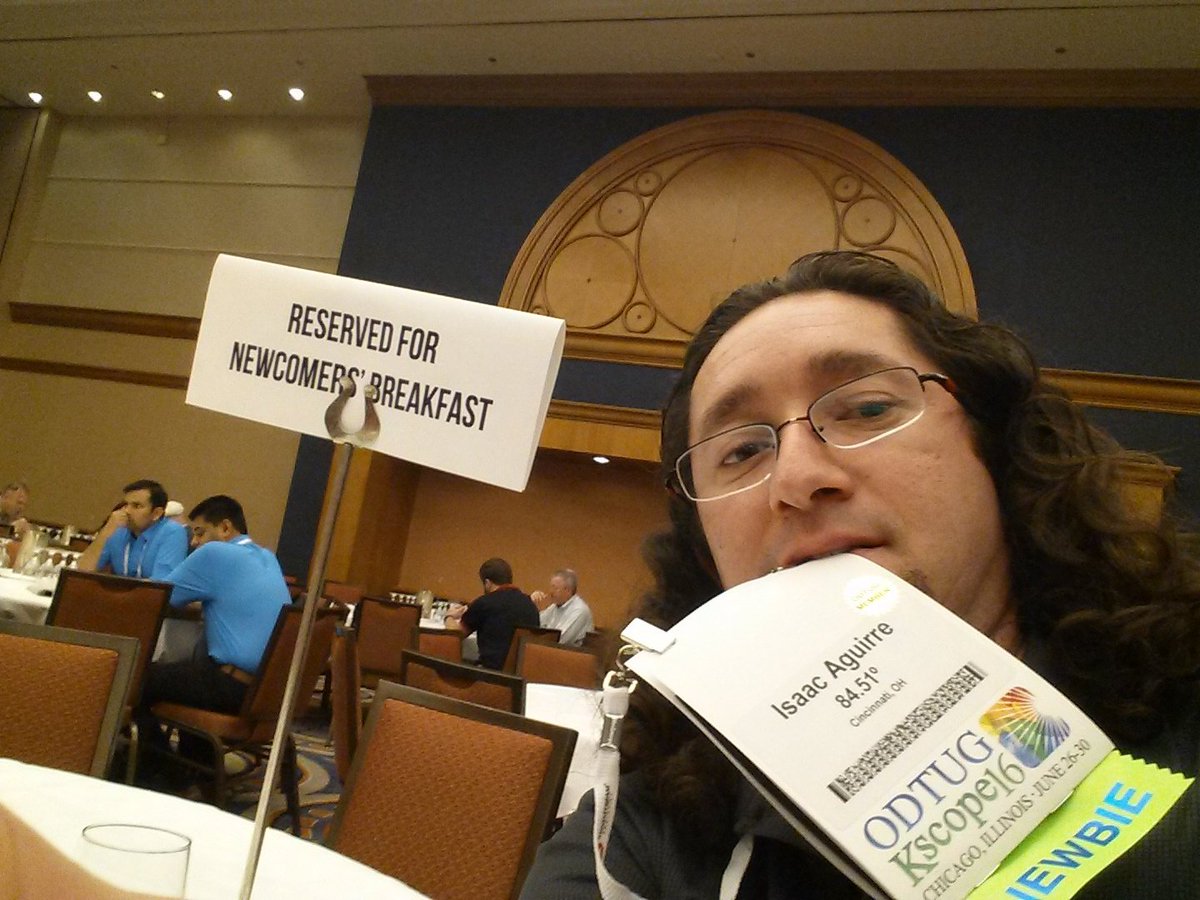 I just finished the #newbiebreakfast challenge at #Kscope16, re- adding to get the credit