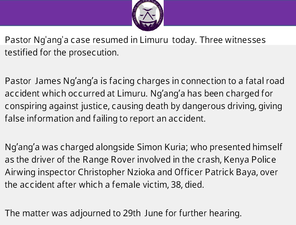 ODPP_KE's tweet photo. 3 witnesses testify for the prosecution in pastor Ng'ang'a's case #PastorOfImpunity #CDBDD_ODPP DKW https://t.co/QLUt3cqXhB
