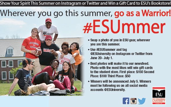 ESUniversity's tweet photo. Take some pictures,📷win some things. 💰#ESUmmer https://t.co/nd0LZ2kApB