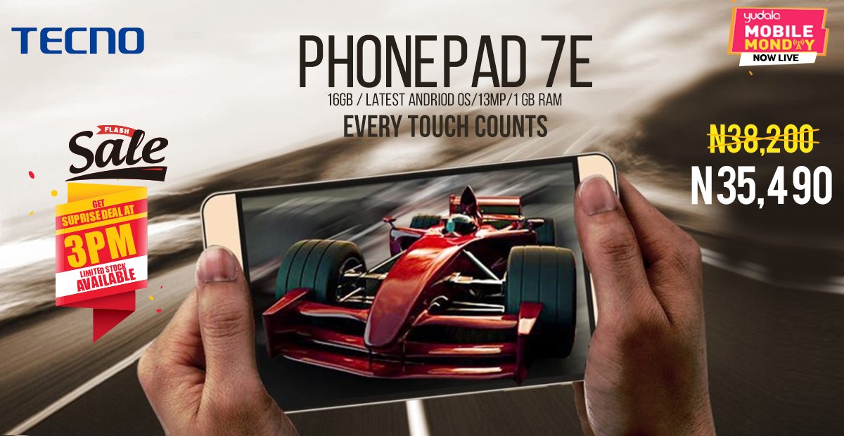 KongaPay's tweet photo. Get the super cool Tecno PhonePad 7E at a discounted price of N35,490 in #YuMobileMonday > https://t.co/Fxi42gOQQY https://t.co/TXB9E4GMve