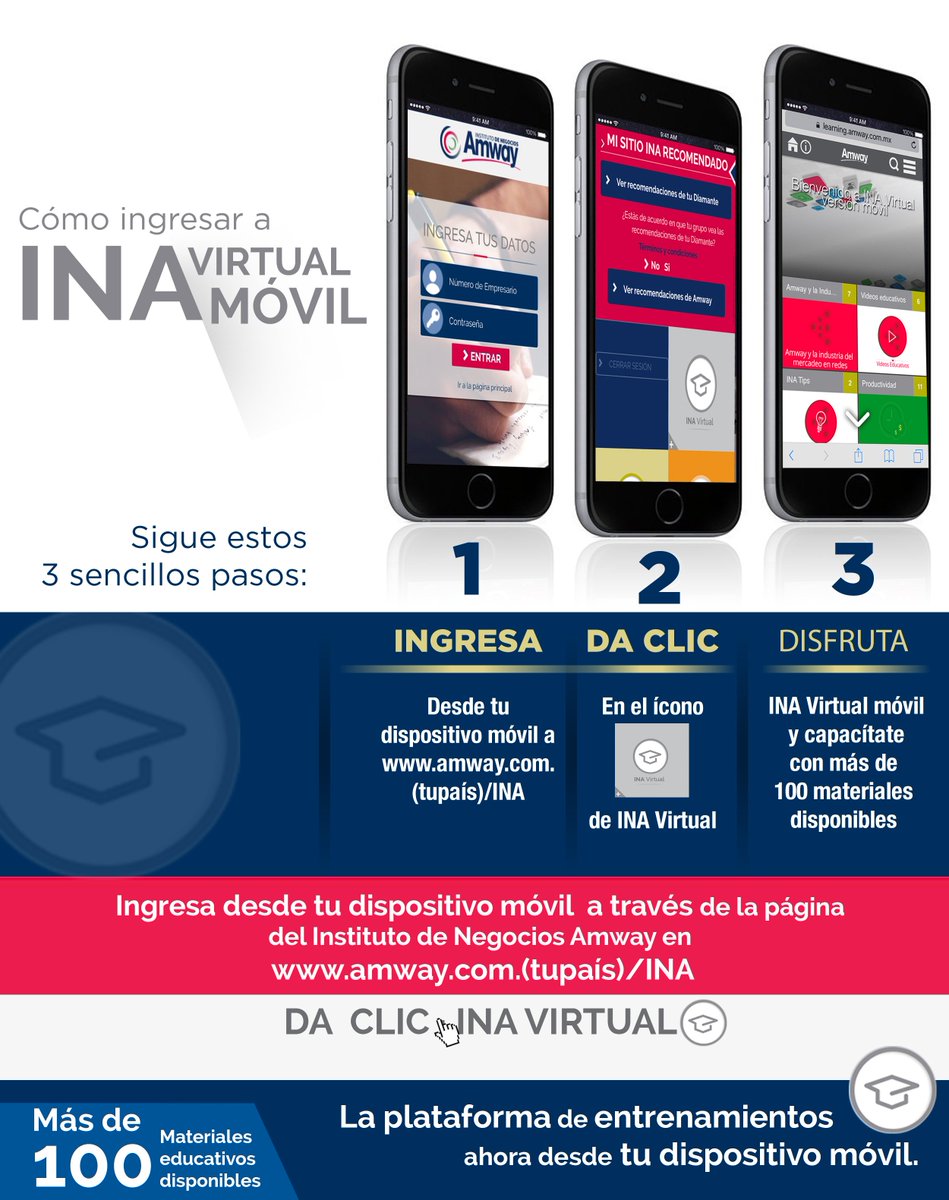 INAMWAY's tweet photo. Ingresa desde tu dispositivo móvil a INA Virtual y capacítate con los más de 100 materiales disponibles. https://t.co/n0JTRLtRqK