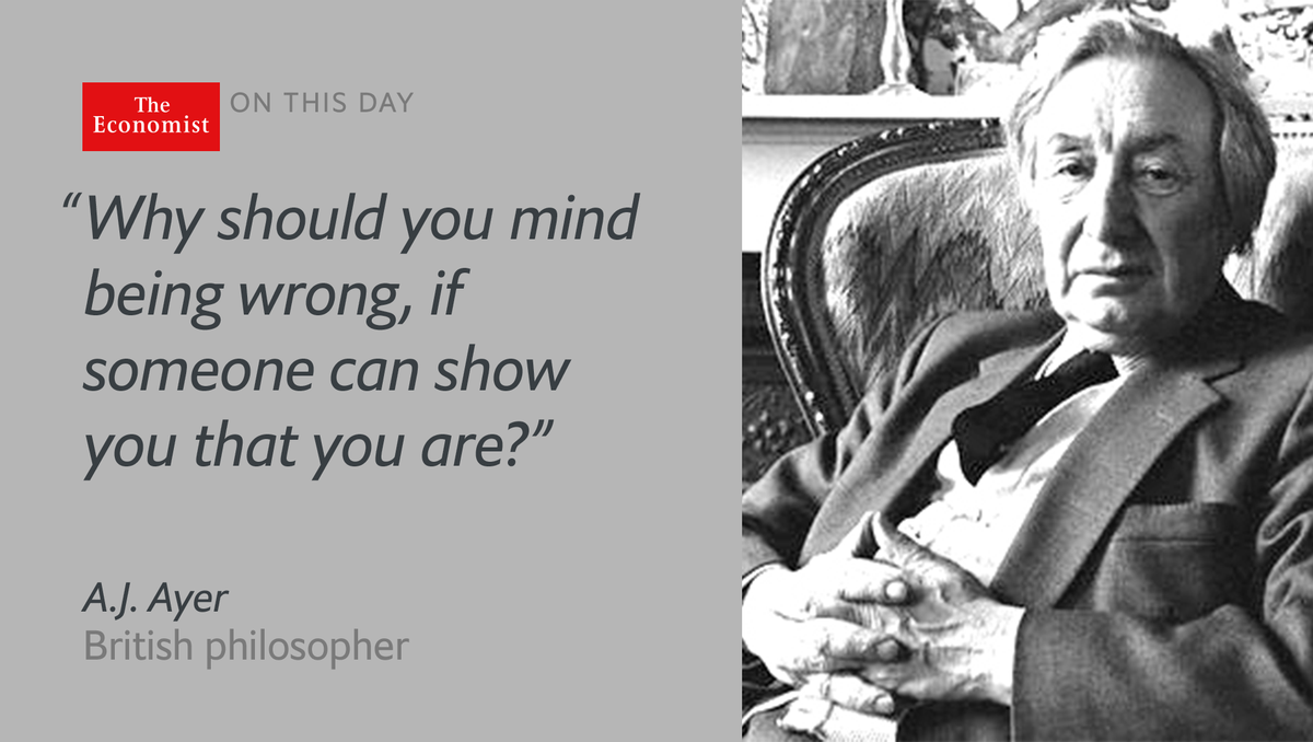 The Economist On Twitter Philosopher And Progressive Ideologue A J Ayer Died Onthisday 1989 Https T Co Olvgpechy6