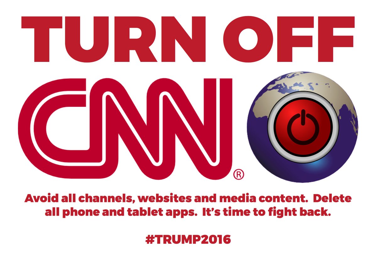 vivelafra's tweet photo. Have you had it with @CNN's relentlessly dishonest coverage of @realDonaldTrump? The blackout begins July 1. #Trump https://t.co/a5BqvriUQY