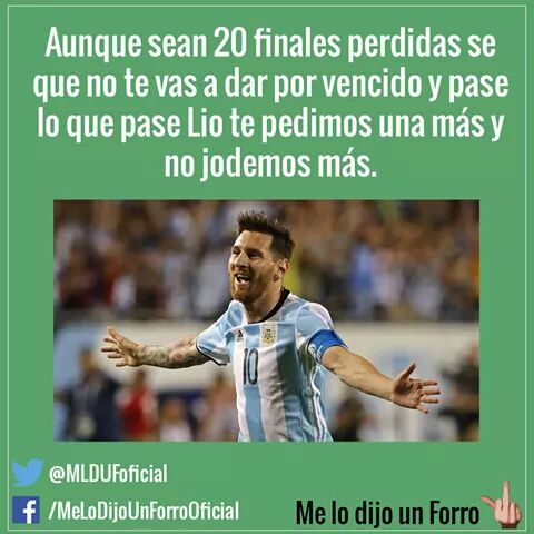 andrea16CJS's tweet photo. Por más q no lo ganes ya s un placer q vistas la celeste y Blanca ,por favor no te rindas leo una más #NoTeVayasLio https://t.co/OFho76eToi