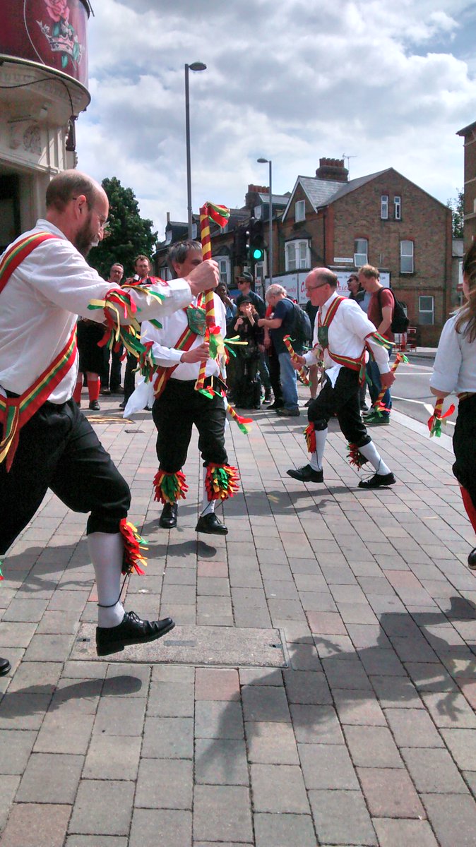 The wonderful <a href="/ChingfordMorris/">Chingford Morris Men</a> cast scary pagan shadows! #WalthamstowFolk