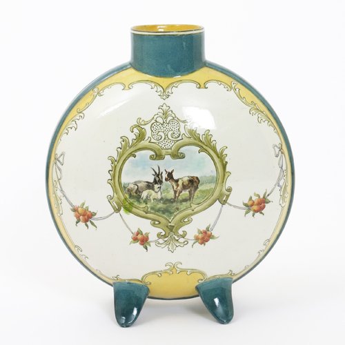 Sold for £2,4000 on behalf of #Oxfam. A #Doulton #Lambeth #Faience #moonflask by #HannahBarlow   #auction #charity