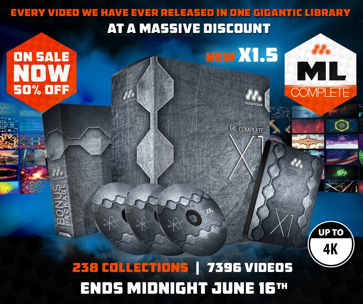MotionLoops's tweet image. ML Complete X1 - Worlds Largest Visuals Library - 239 Collections - 7426 Videos - 50% Off - tiny.cc/3by8by