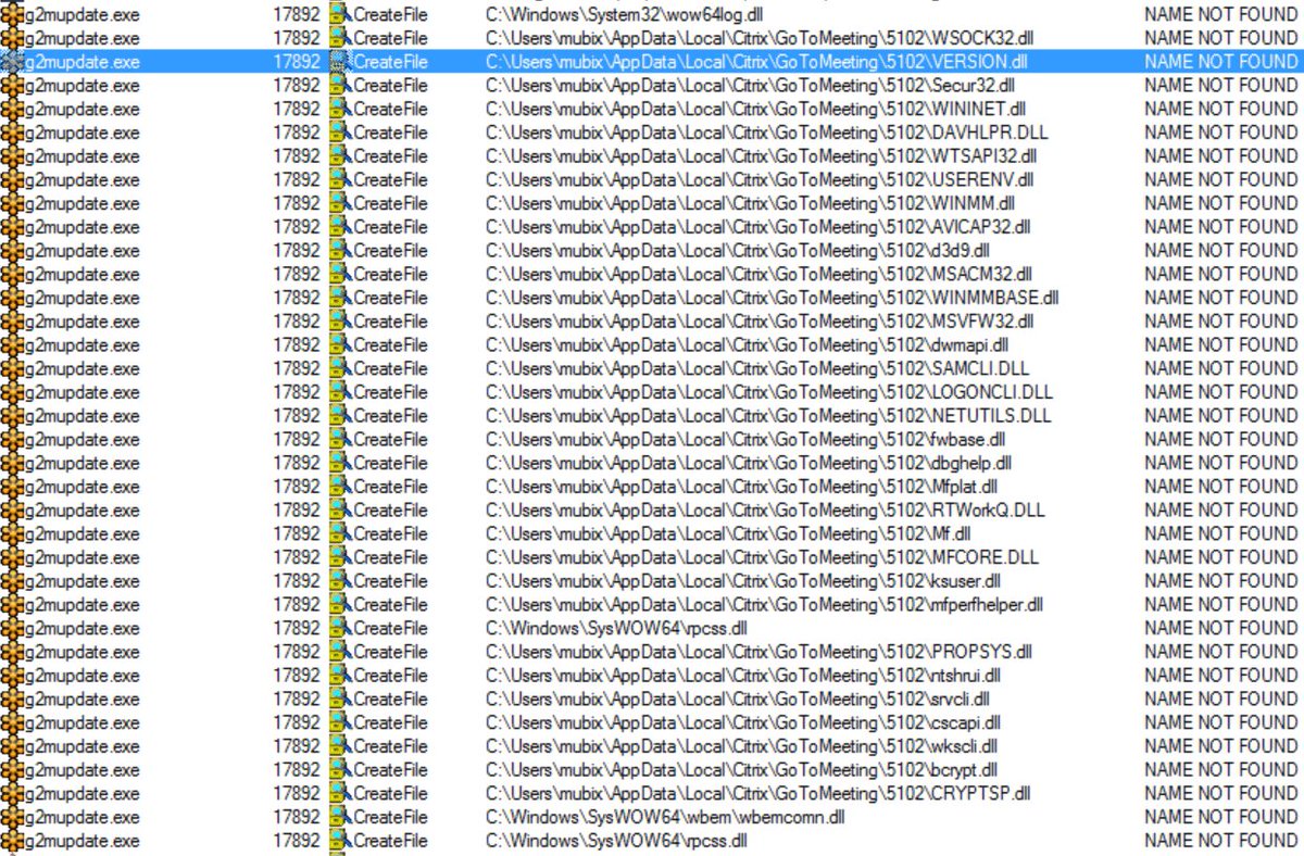 mubix's tweet image. And this is why I only load that crap in a VM - @GoToMeeting #DLLHijacking