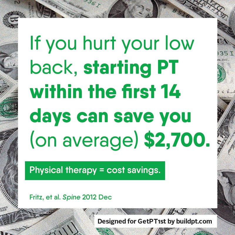 GetPT1st's tweet photo. Got back pain? You'll feel better sooner AND save $$$ when you see a physical therapist first. #GetPT1st https://t.co/aMNELCCQcx