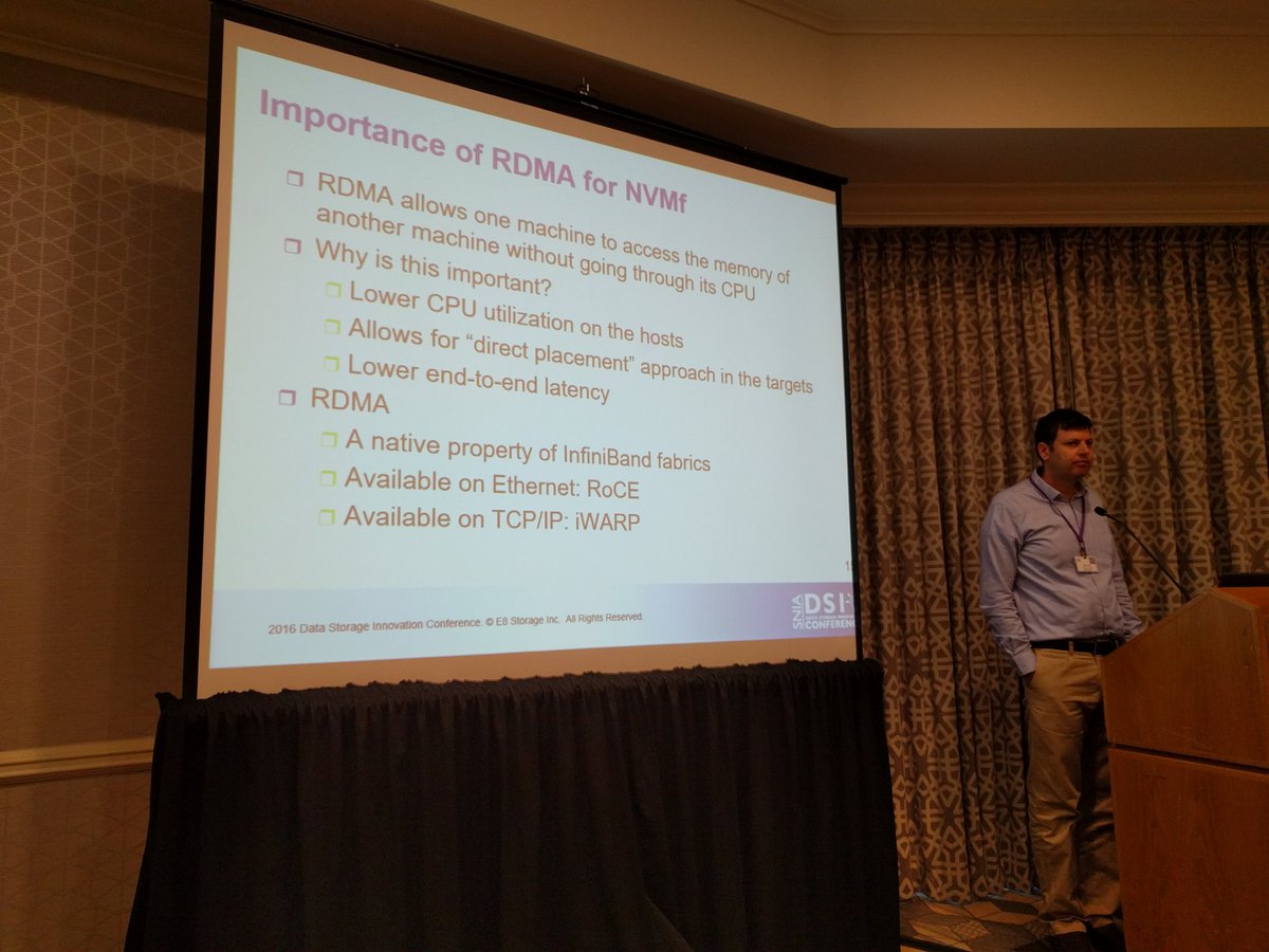 CDP_FST's tweet photo. Good intro to #NVMf by Zivan Ori, CEO and co-founder, #E8Storage at #SNIA #DSI conference #Flash #RDMA #SSD #FastIO https://t.co/ek60QKTQFm