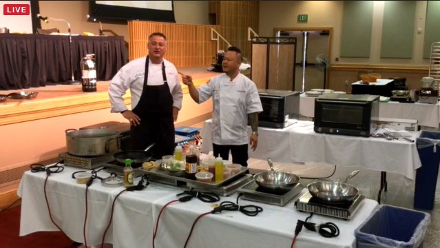 MorrisonLiving's tweet photo. Pad Thai throw down between @ChefJohnRifkin and @jettila ! #foodfight Watch livestream here: https://t.co/xSGDysZdZ8 https://t.co/RDR6m8Evky