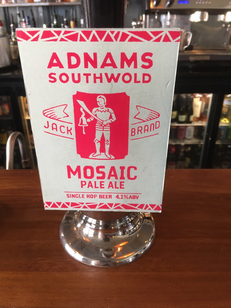 Adnams's tweet photo. RT @arcadetavern: Adnams mosaic on cask now https://t.co/zAJH49Q8D9