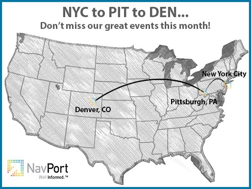 NavPortData's tweet image. NYC Lunch &amp;amp; Learn, DUG East Conference, and @ColoradoOilGas Brown Bag Lunch! @HartEnergyConf #oilandgas #innovation