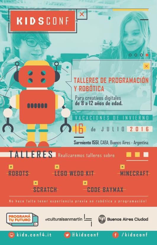 Se viene la 2 <a href="/kidsconf/">KIDSConf</a>  <a href="/culturalsanmar/">Centro Cultural San Martín</a> #vacacionesdeinvierno #niños pre-inscrip goo.gl/2d7CGs  <a href="/CONF4IT/">Conf4IT</a>