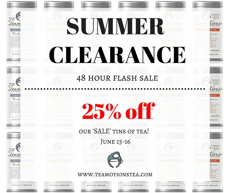 Teamotions's tweet photo. 48 hour FLASH SALE on 'sale' tins of tea! https://t.co/b6GbLYZBml https://t.co/V7DD9LwAxx