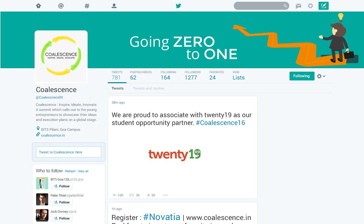 CoalescenceIN's tweet photo. We are proud to associate with @Twenty19 as our Student Opportunity Partner.

#Coalescence16 https://t.co/Ckqfs9oP2t