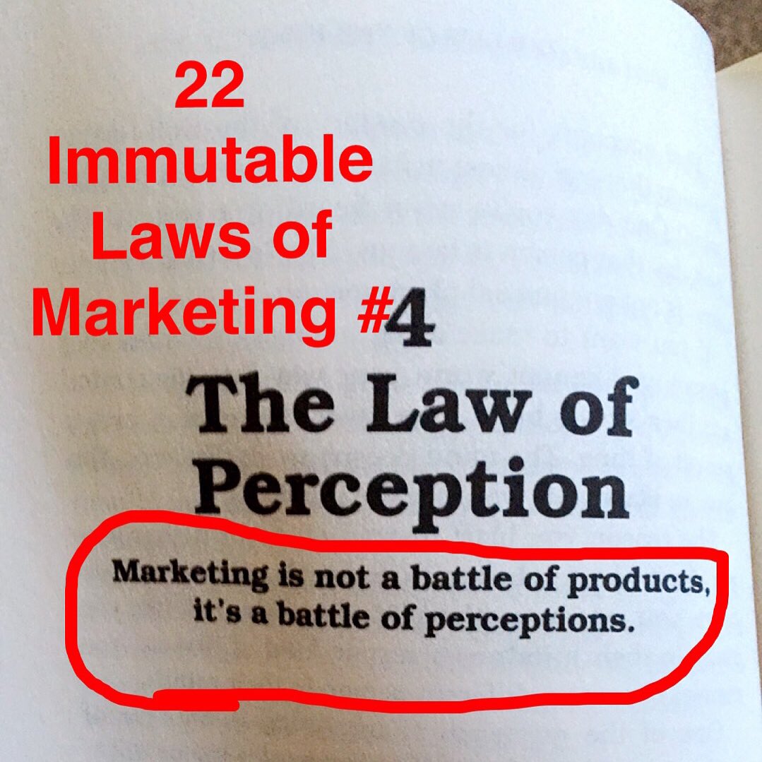 jimgrayonline's tweet photo. Marketing is not a battle of products, it's a battle of perceptions. #22immutablelawsofmarketing #marketing https://t.co/vZjlDbktwl