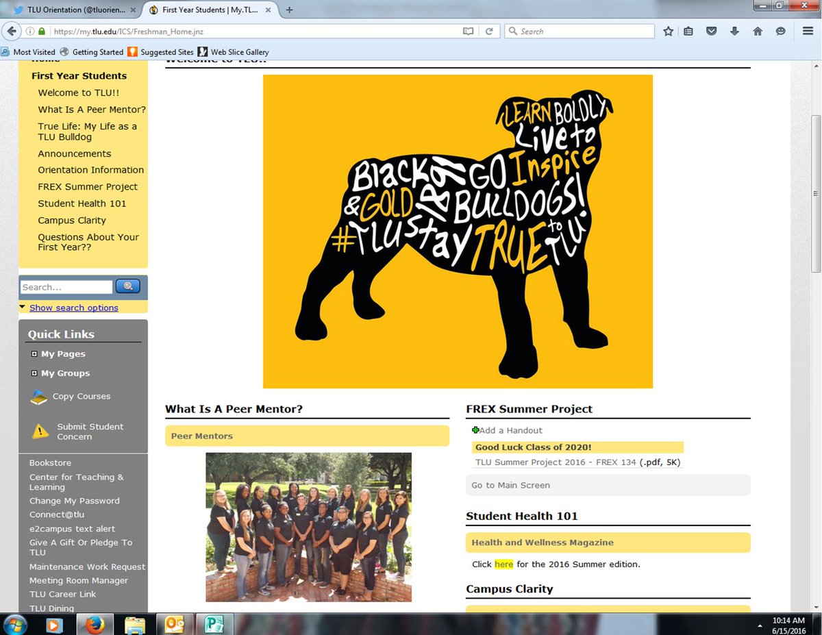 tluorientation's tweet photo. #TLU20 your TLU Portal is ready and live for you to use. Start meeting your Peer Mentors on your First Year Page. https://t.co/pQyBlTT5fU